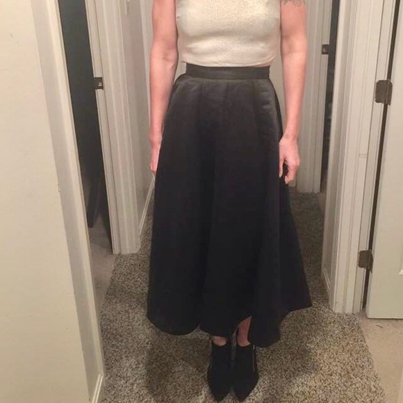 Forever 21 Dresses & Skirts - Black satin A-line skirt